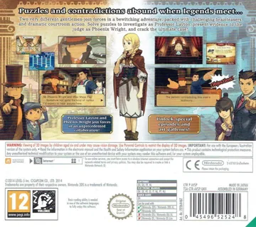 Professor Layton vs Phoenix Wright Ace Attorney (USA) box cover back